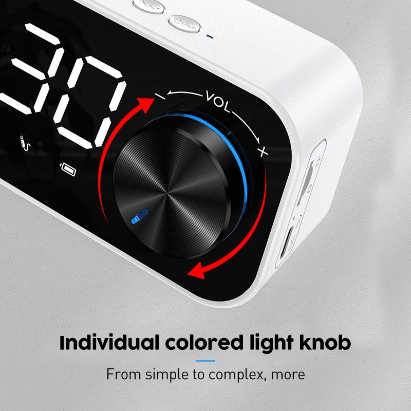 Speaker Bluetooth Portable Wireless HD Led Display Multifunction Stereo Bass Speakers Alarm Clock FM Radio TF Card Aux Music Playback S16