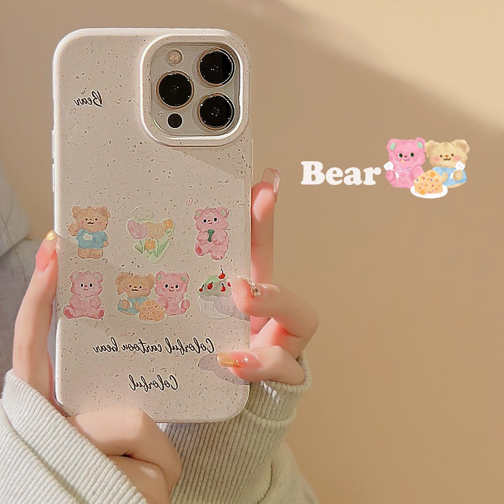 IPHONE Degradable Cute Teddy Bear Mainan Lembut Ponsel Case Cover Pelindung Untuk Iphone7 8 PLUS X XR XS 11 12 13 14 MINI PRO MAX SE 2020