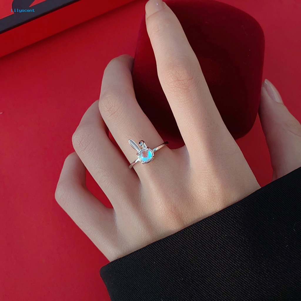 Lilyscent Semua Pertandingan Chic Cincin Aksesori Perhiasan Wanita Shiny Faux Crystal Animal Finger Ring Bright Luster