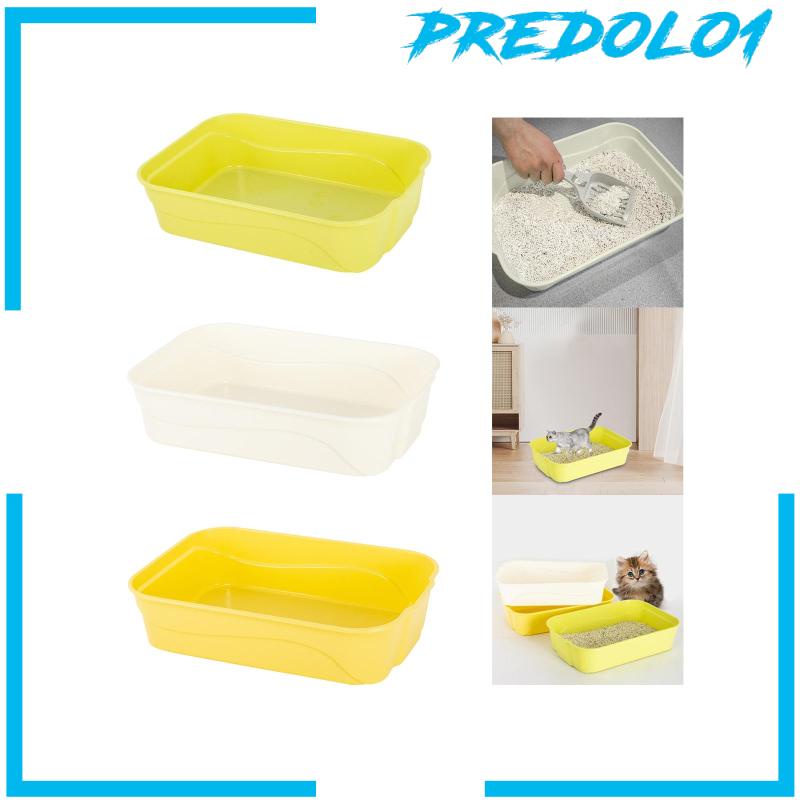 [Predolo1] Cat Litter Box Open Kitty Litter Pan Untuk Indoor Kucing Kitty Kelinci Kecil Pet