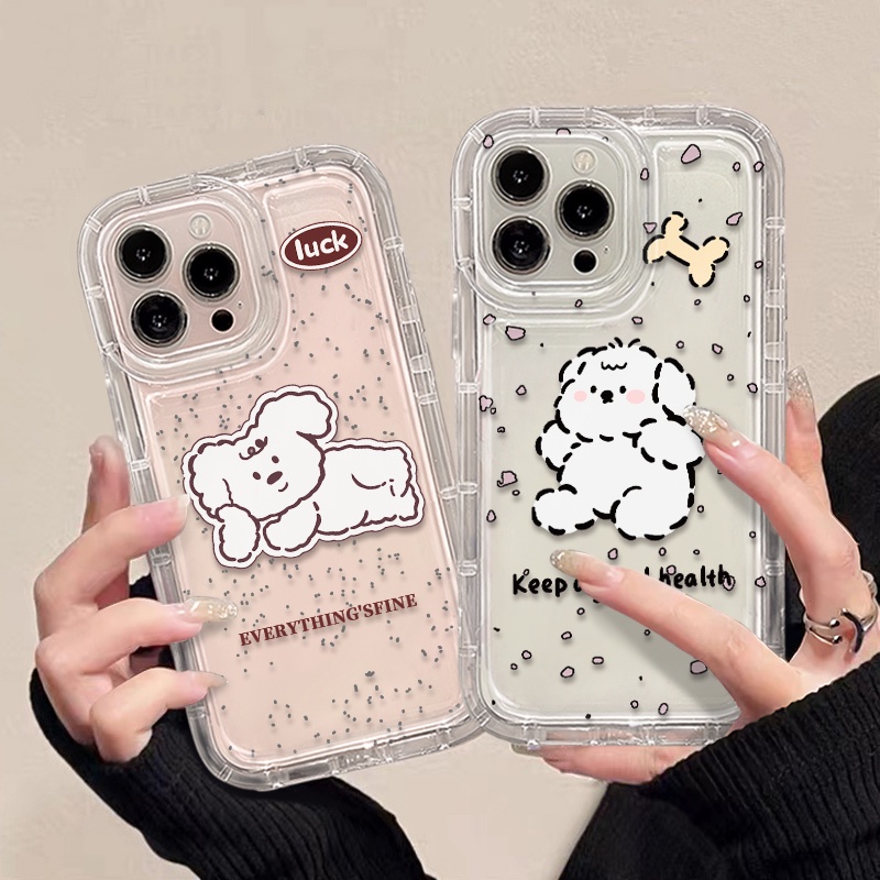 IPHONE Casing Ponsel Lembut Lucu Kompatibel Untuk Iphone14 13 11 12 Pro XS Max Casing X Xr7 +8 Plus Transparan TPU Silikon Shockproof Cover