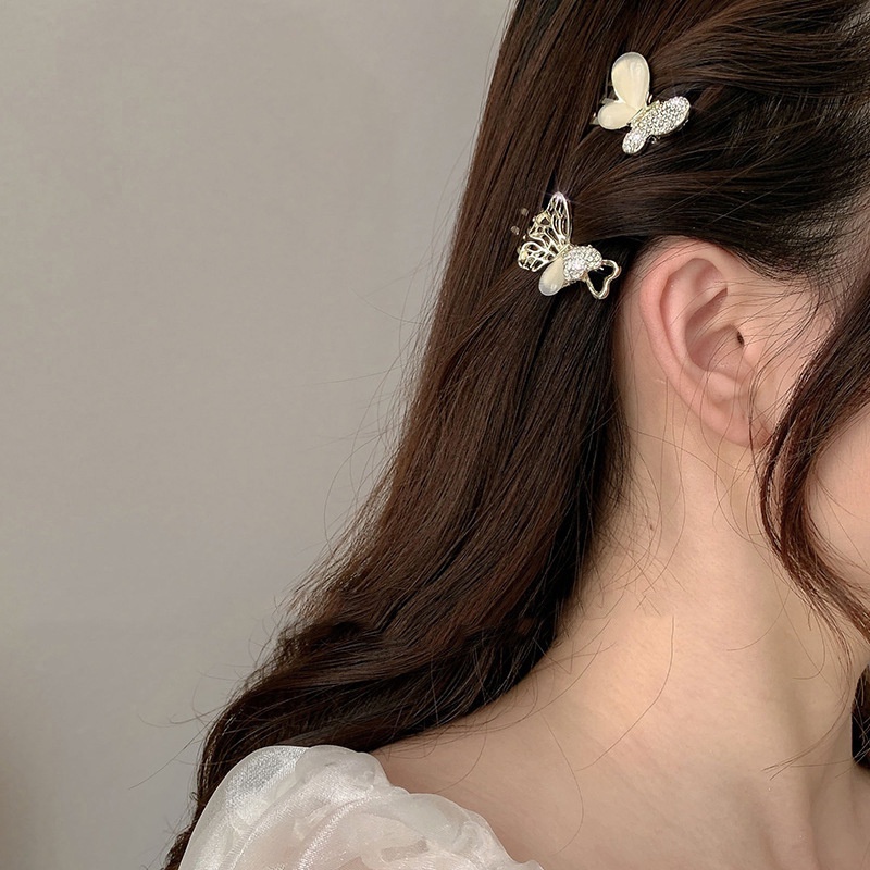 [Unggulan] Aksesoris Styling Rambut Untuk Wanita Tren Aksesoris Rambut Kupu-Kupu Sisi Klem Hiasan Kepala Mutiara Kecil Pin Rambut Cat Eye Butterfly Hair Clips Fashion cute Hair claw