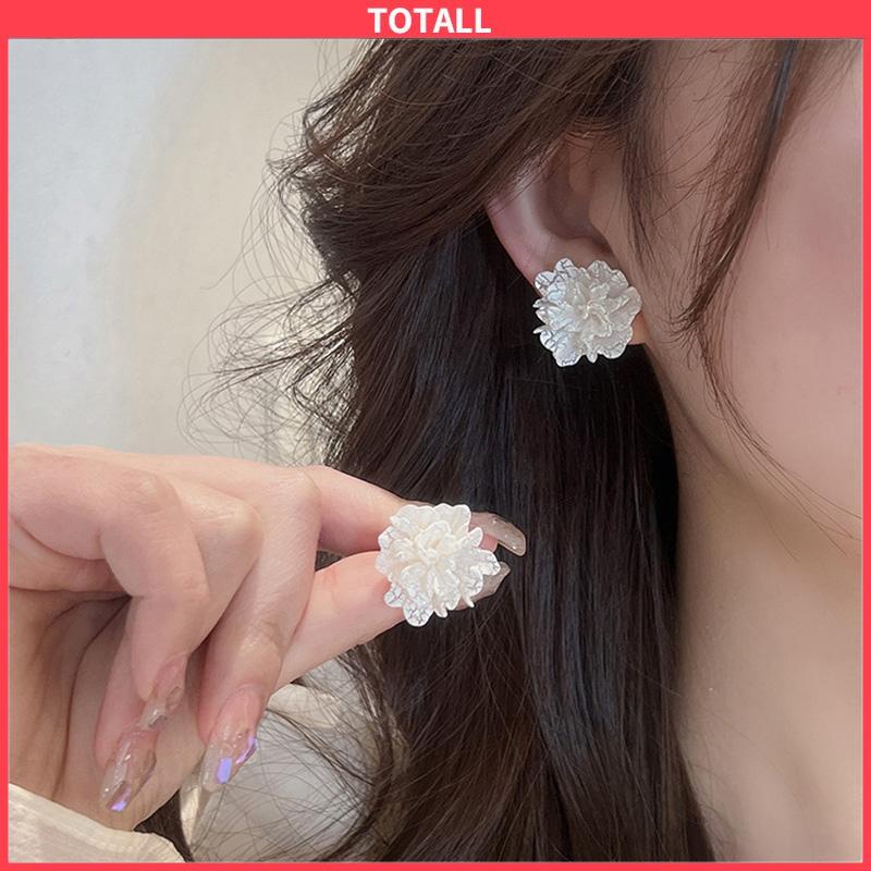 COD Anting Stud 925 Silver Needle Bentuk Bunga Camellia Fahion Korea Gaya Untuk Wanita-Totall