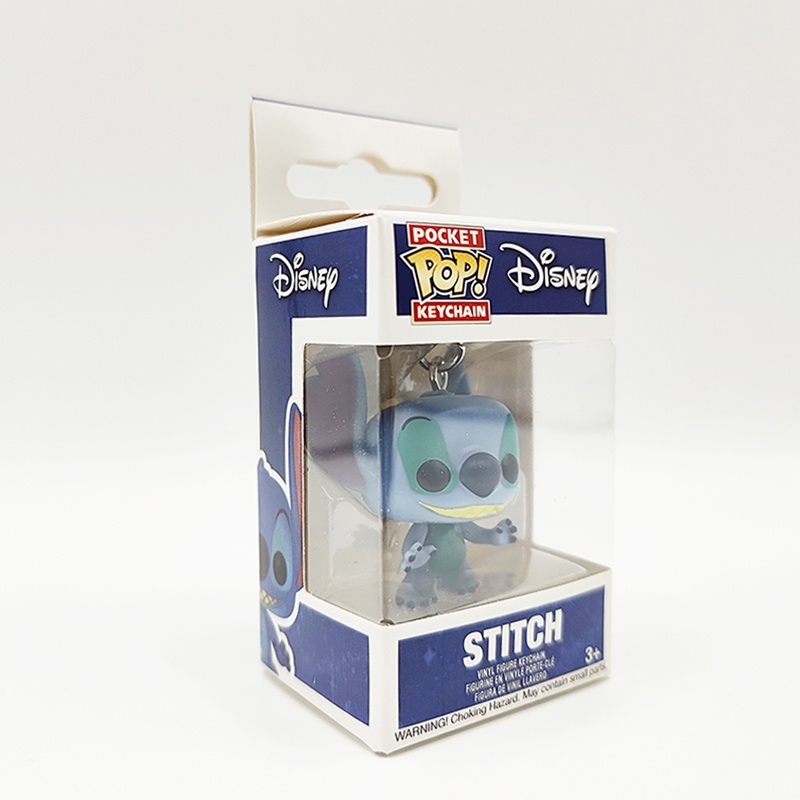 1pcs Original Box POP Lilo Stitch Gantungan Kunci PVC Disney Anime Stitch Model Patung Liontin Dekorasi Hadiah