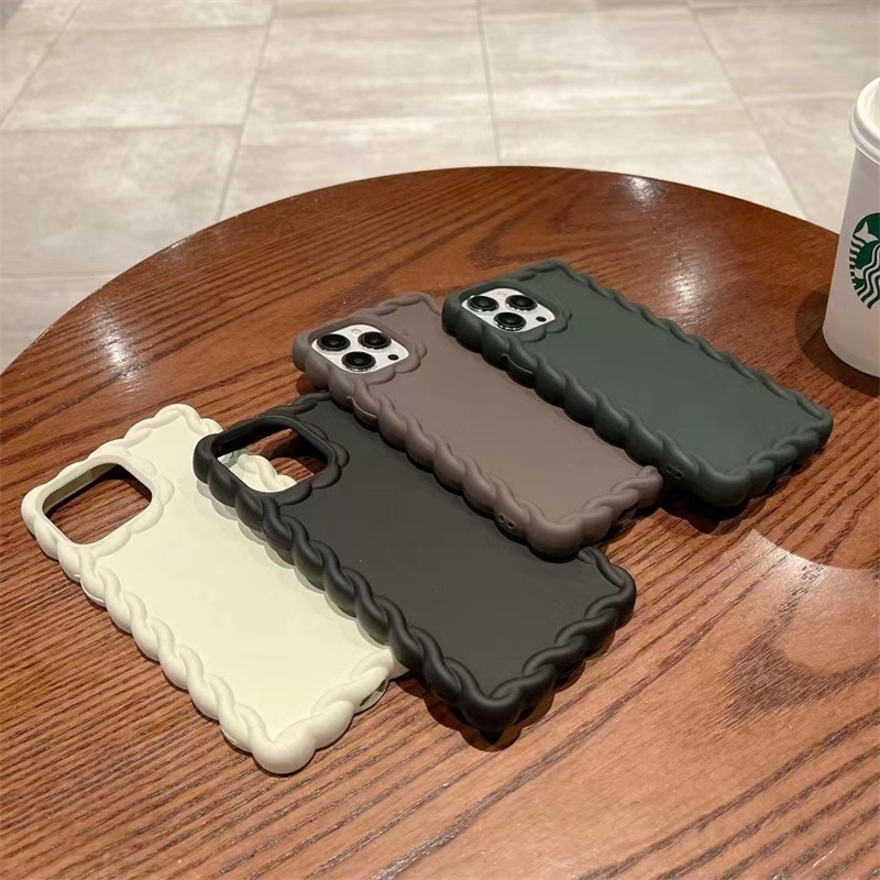 IPHONE Casing Hp Persegi Anyam Cocok Untuk Iphone14 13 12 11 Pro X XS Max XR Paket Lengkap simple Dan Modis soft casing