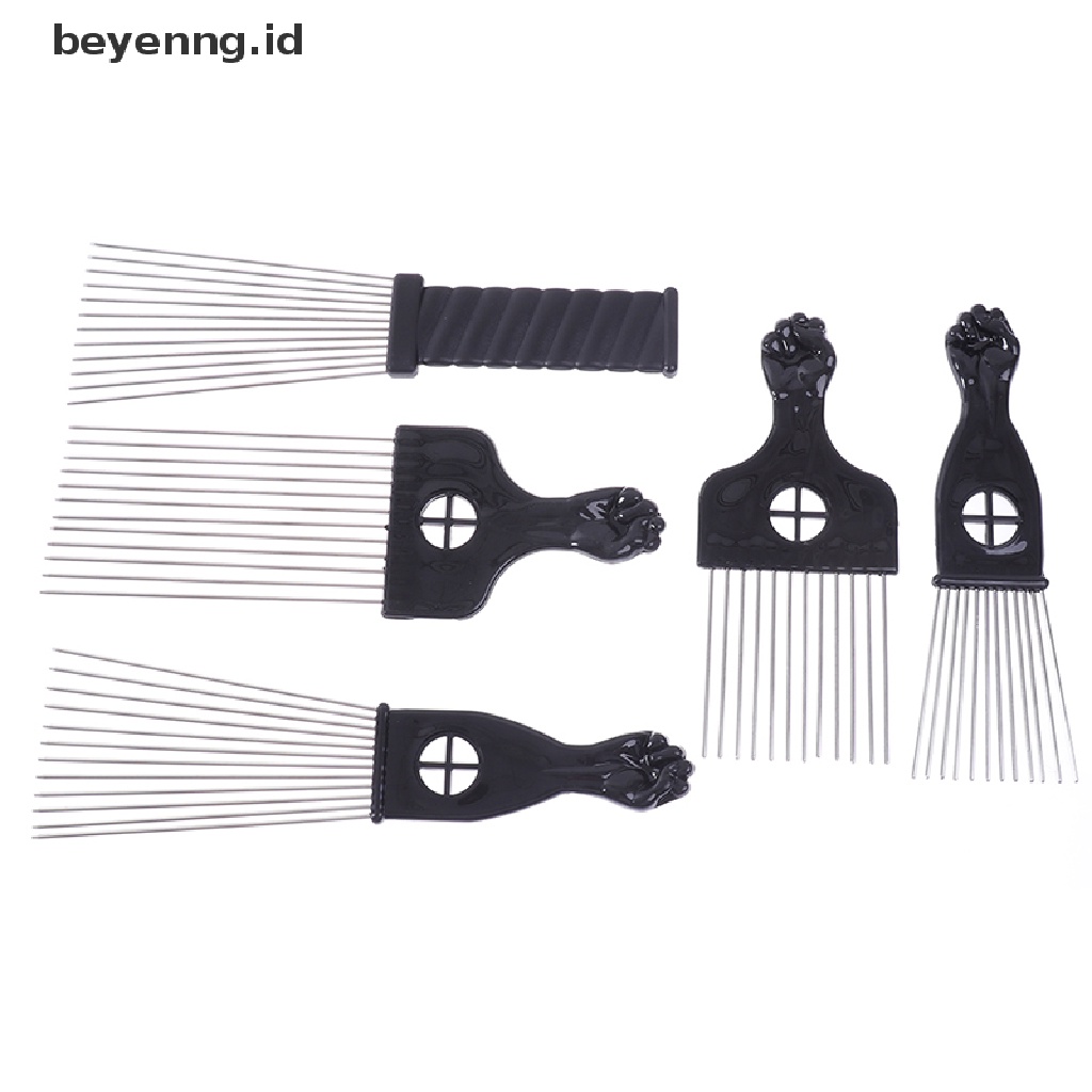 Beyen Black Fist Afro Metal Comb African Sikat Sisir Rambut Salon Hairstyle Styling Tool ID