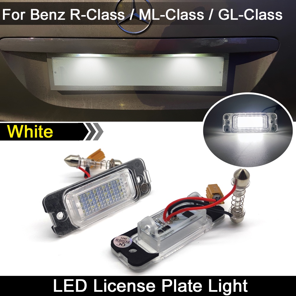 2pcs Lampu Plat Nomor LED Putih Untuk Benz R280 R300 R350 ML500 ML450 ML350 ML300 GL500 GL450 GL420 GL350 GL320