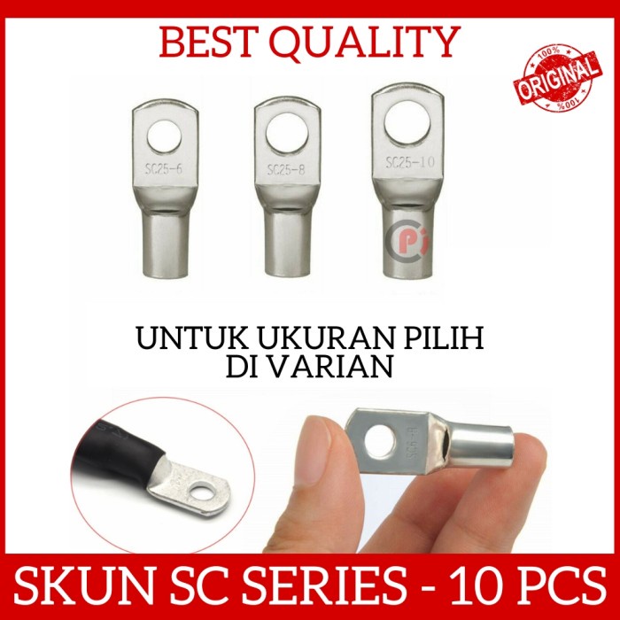 Isi 10 Pcs Skun Kabel Ring SC Series Konektor Kabel Listrik Cable Lug