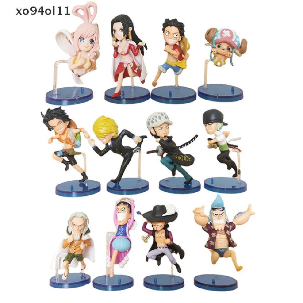 Figura Mini XO ONE PIECE 12pcs/Set 6-8cm Lari Berpose Zoro Sanji Luffy Figurines OL