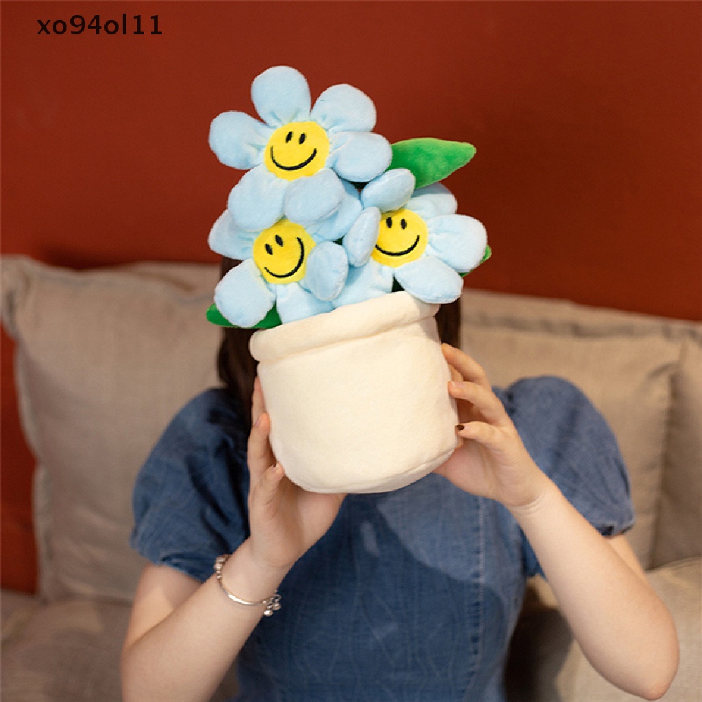 Xo Mainan Bunga Matahari Mewah Lucu Boneka Tanaman Bunga Boneka Lembut Pot Bunga Bantal OL