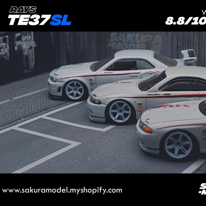 Ban Karet diecast Sakura Model TE37 SL white tampo Rays