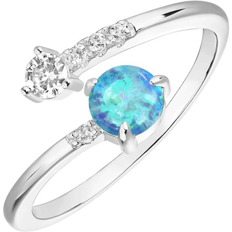 Korea Opal Berputar Anxiety Rings Untuk Wanita Warna Emas Zirkon Kawin Cincin Adjustable Gadis Anti Stres Gelisah Perhiasan Hadiah