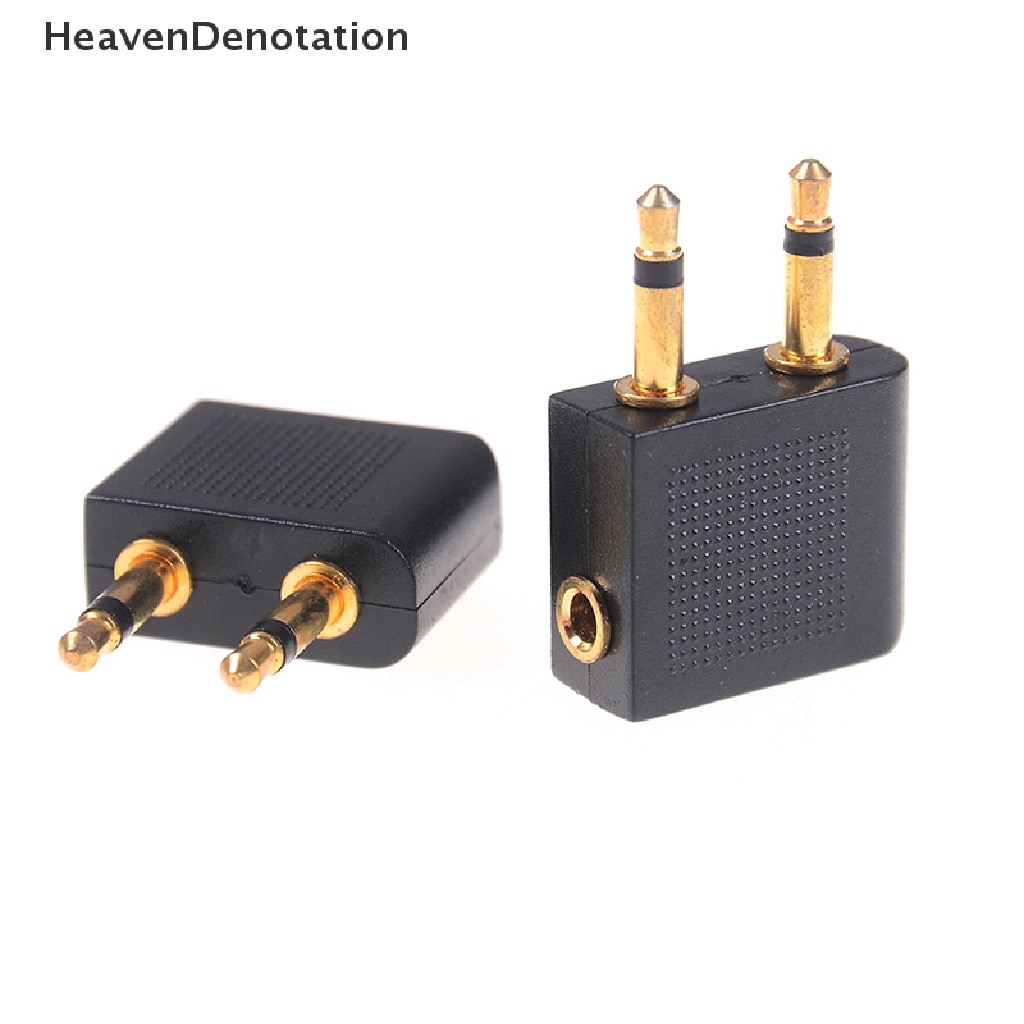 [HeavenDenotation] 5pcs 3.5mm pro airline airplane Adaptor Colokan jack headphone Berlapis Emas HDV