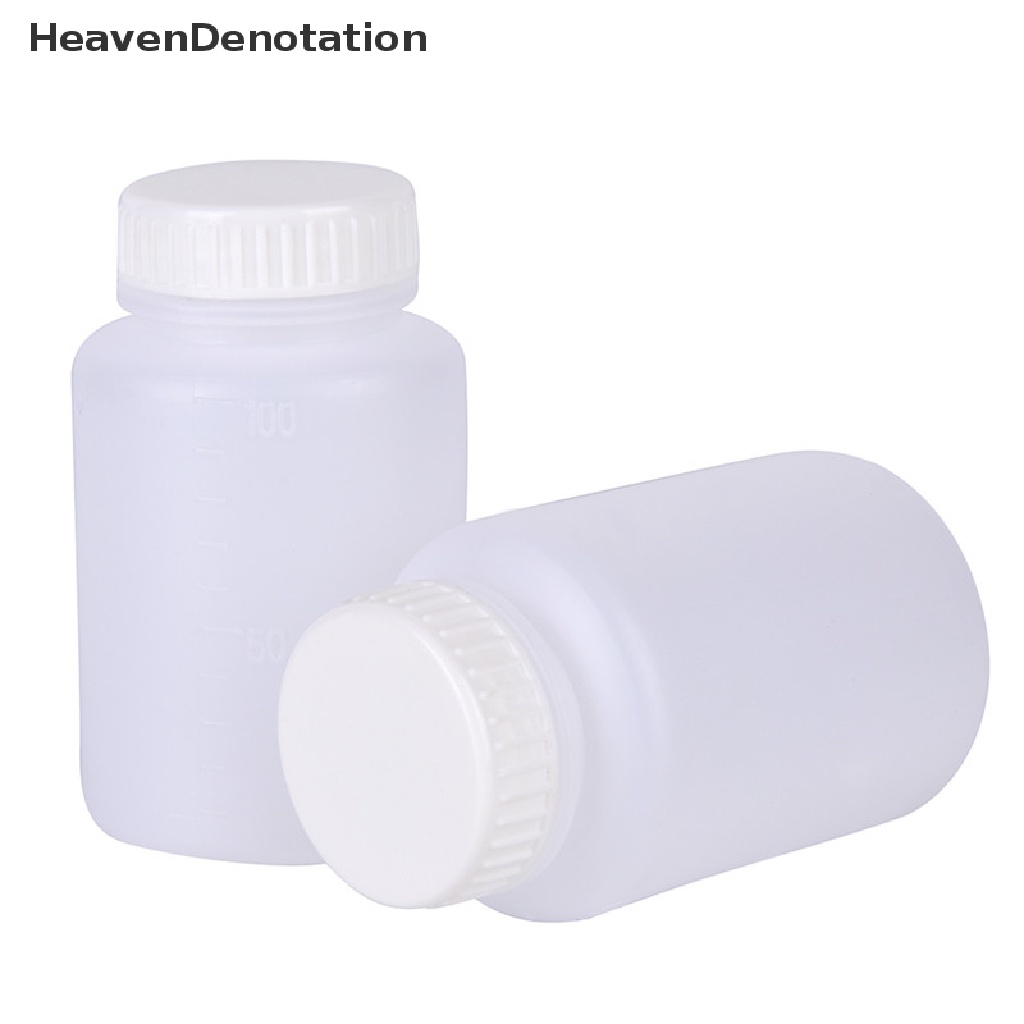 [HeavenDenotation] Botol sample Reagen Penyimpanan Kimia Bentuk Silinder Plastik Bening 100ml HDV