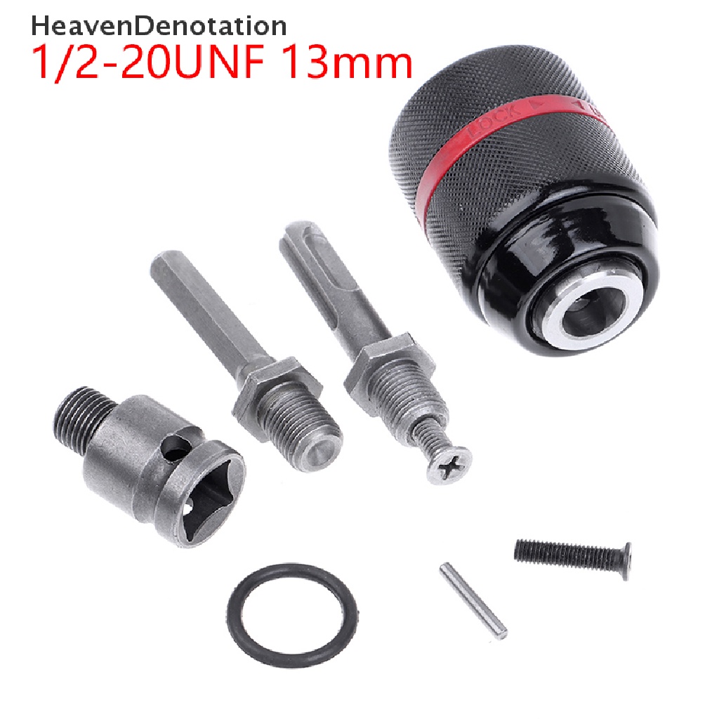 [HeavenDenotation] Metal Heavy1/2-20UNF 13mm Keyless Drill Chuck Female Adaptor Alat Hardware HDV