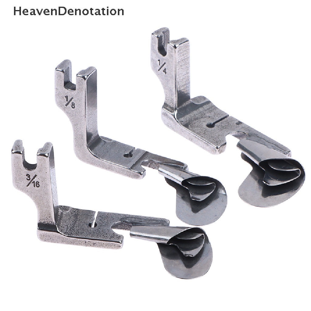 [HeavenDenotation] Industrial 1- Lockstitch Curved Hemming Presser Foot Fit Mesin Jahit Rok Sifon Sutra Arc Hem1 /8 3 /16 1/4 5 /16 3/8 HDV