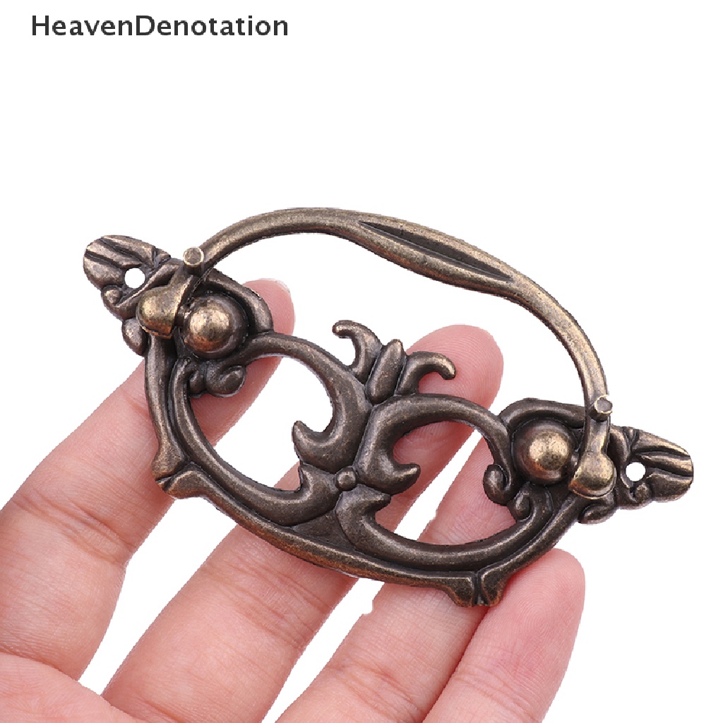 [HeavenDenotation] Bronze Furniture Handle Meja Kotak Gagang Pintu Antik Zinc Alloy Pola Kelelawar HDV