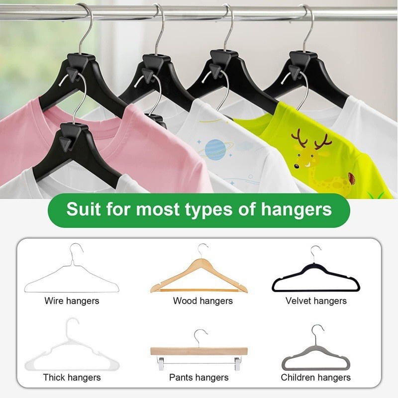 Segitiga Hemat Ruang Cascading Gantungan Hooks Lemari Gantungan Baju Konektor Hook Heavy Duty Plastik Kamar Tidur Lemari Baju Coat Organizer Rak