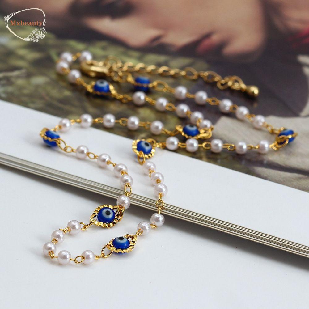 Mxbeauty Kalung Mata Setan Fashion Vintage Tetesan Minyak Sahabat Manik-Manik Gadis Gaya Korea Necklace