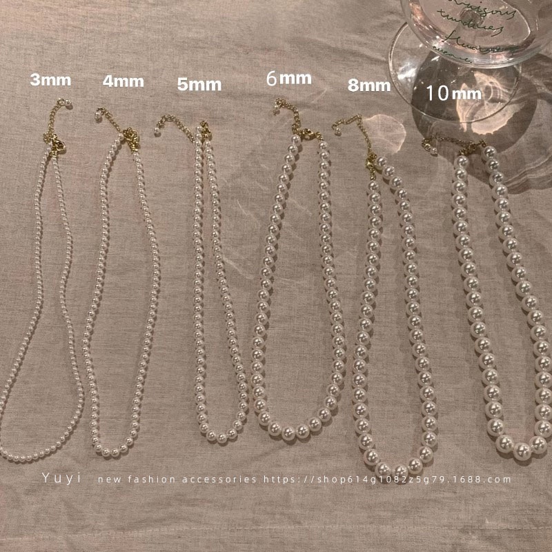 Kalung Mutiara Wanita Sensor Tinggi-Tingkat Rantai Leher Musim Panas Baru Cahaya Mewah Temperamen Kerahchain Perhiasan Aksesoris