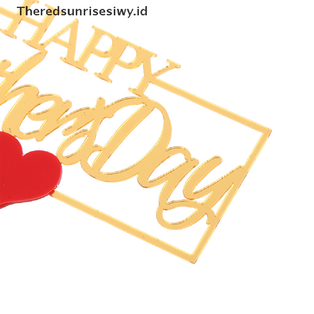 # Kado Mom &amp; PAPA DIY # 1pc Mothers Day Cake Topper Love Rose Happy Mother's Day DIY Kartu Sisipan Kue~