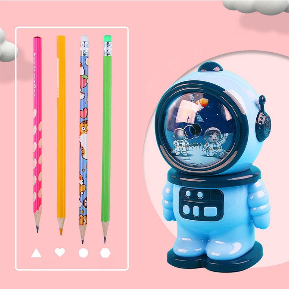 Pengasah Pensil Astronot Nanas Kartun Lucu Siswa Otomatis Pencil Sharpener