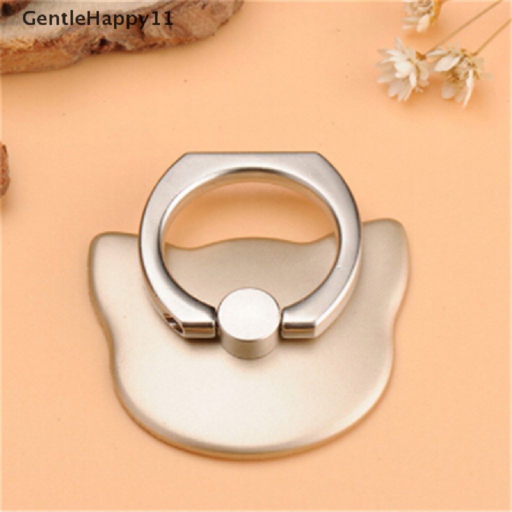 Gentlehappy Tempat Kucing Animal360° Ring Stand Finger Untuk id Handphone Smart Phone