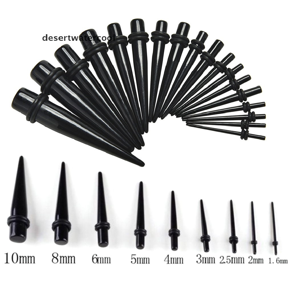 Deid 2Pcs Kit Peregangan Telinga 00G-16G Tapers Plug Tunnel Tandu Hitam Martijn