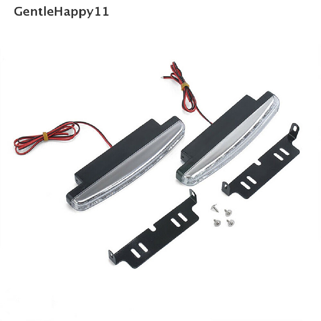 Gentlehappy New 2X Mobil 8led DRL Fog Driving Daylight Siang Running Light Head Lamp Putih id