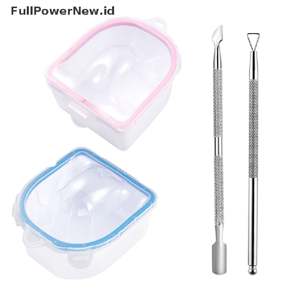 Power 3Pcs Penghilang Kutek Rendam Mangkok Kutikula Pendorong Nail Art Treatment Alat Kesehatan ID