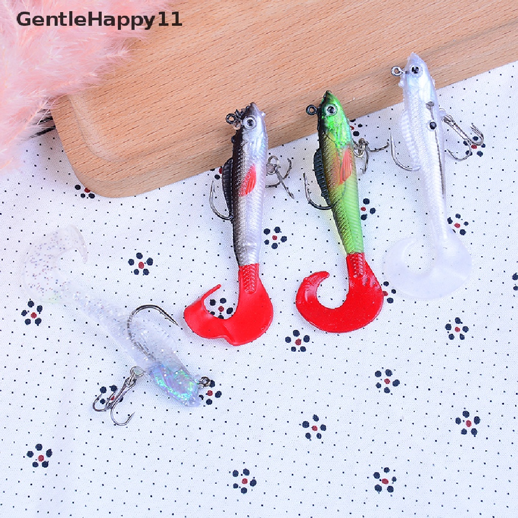 Gentlehappy 9Cm 14G Cacing Engkol Silikon Lembut Umpan Umpan Pancing Memimpin Kepala Kail Ikan  Id