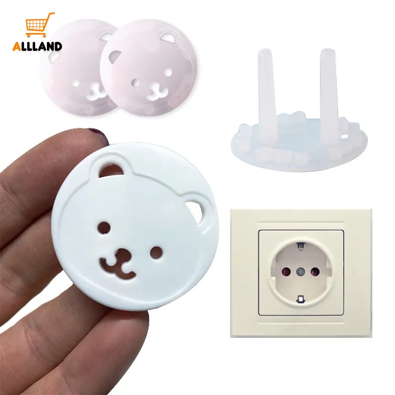 Lucu Bentuk Beruang ABS Isolasi Dua Tiang EU Socket Lock Cover/Colokan Listrik Tutup Pelindung Shock Proof Listrik/Pengaman Stopkontak Pengaman Anak Rumah