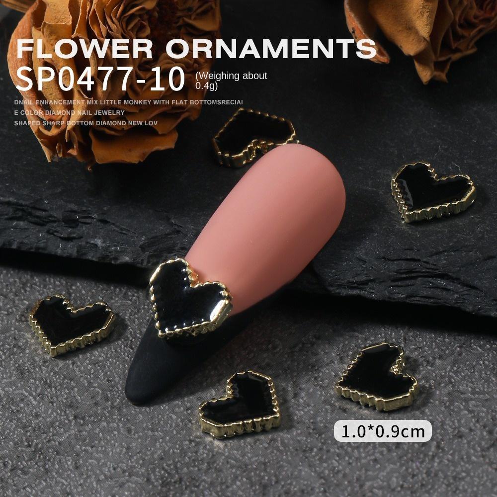 AUGUSTINA Agustina Bunga Dekorasi Kuku Wanita Jepang Nail Art Nail Charms Cinta Hati Mutiara Bunga Minyak Drip Nail Drills 3D Nail Art Drills