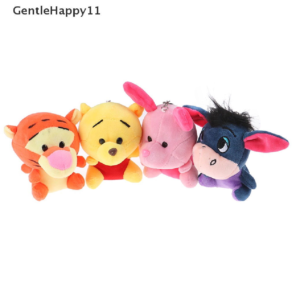 Gentlehappy 12 cm Winnie the Pooh Bear Lucu Kartun Boneka Mewah Mainan Gantungan Kunci Liontin Hadiah id