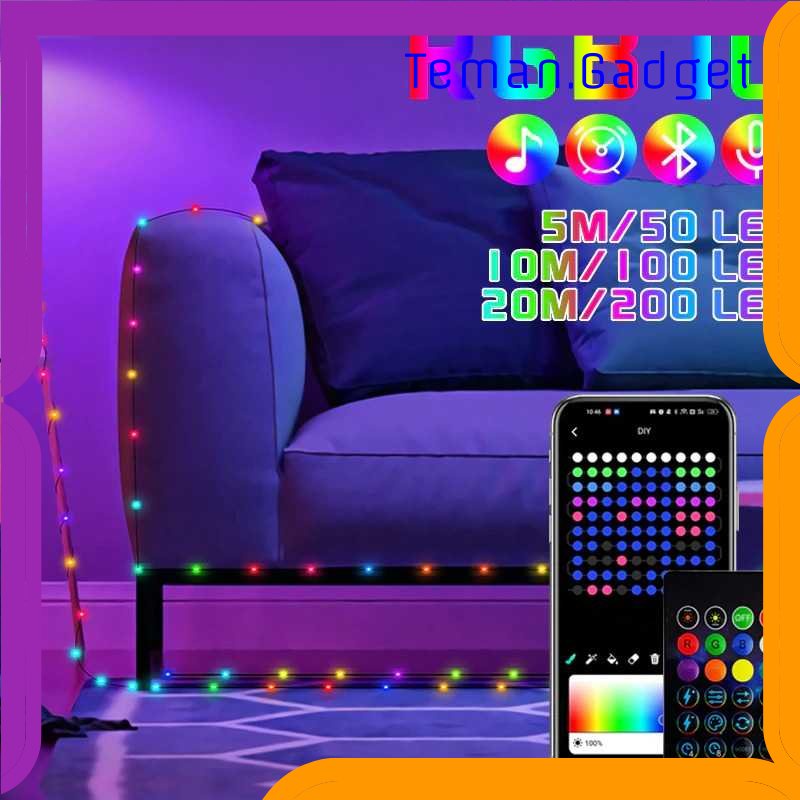 TG - LMP FLOVE Lampu Hias String Lights RGB Smart Bluetooth with Remote Control - FL22