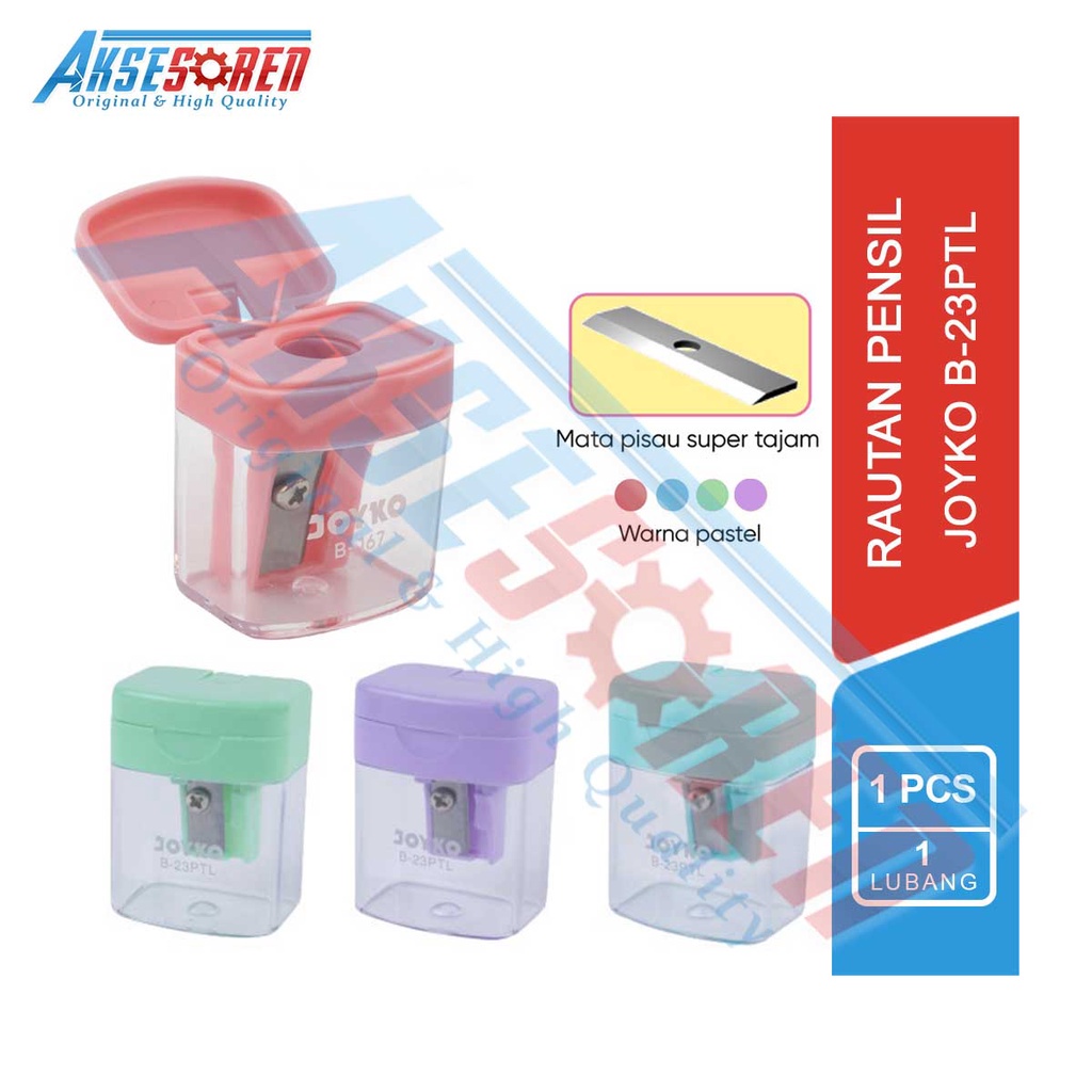 

Aksesoren Rautan Pensil Joyko [B-23PTL/1 Pcs] / Serutan Pinsil / Kerokan Pencil Sharpener / Penyerut Pengsil / Pengserut Pingsil