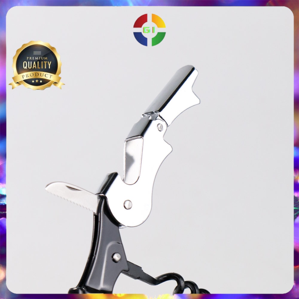 Pembuka Tutup Botol Wine Corkscrew Bottle Opener Stainless Steel Black