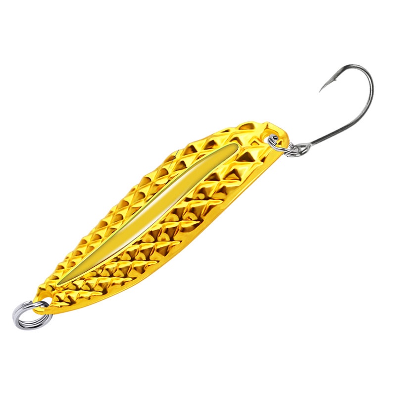 3.5/5g/10g/15g/20g Luminous Spoon Fishing Lure Tackle Metal Tenggelam Payet Slow Fishing Lure Memancing Aksesoris Dengan Kait Darah