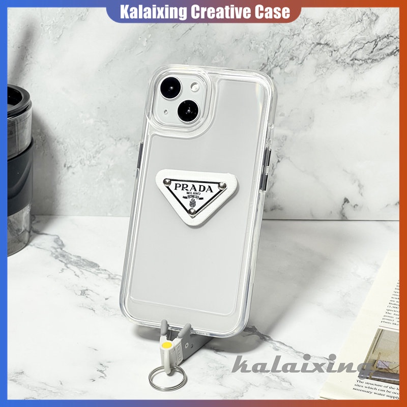 IPHONE Casing Ponsel Bahan Akrilik Transparan Shockproof Untuk Iphone14 11 12 13 Pro Max XS Max X XR 3D Prada Hard Casing
