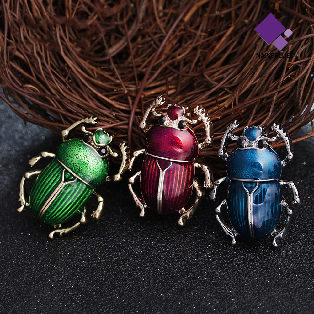 &lt; Naiveblues &gt; Vintage Lady Beetle Enamel Hewan Serangga Bros Wanita Syal Pesta