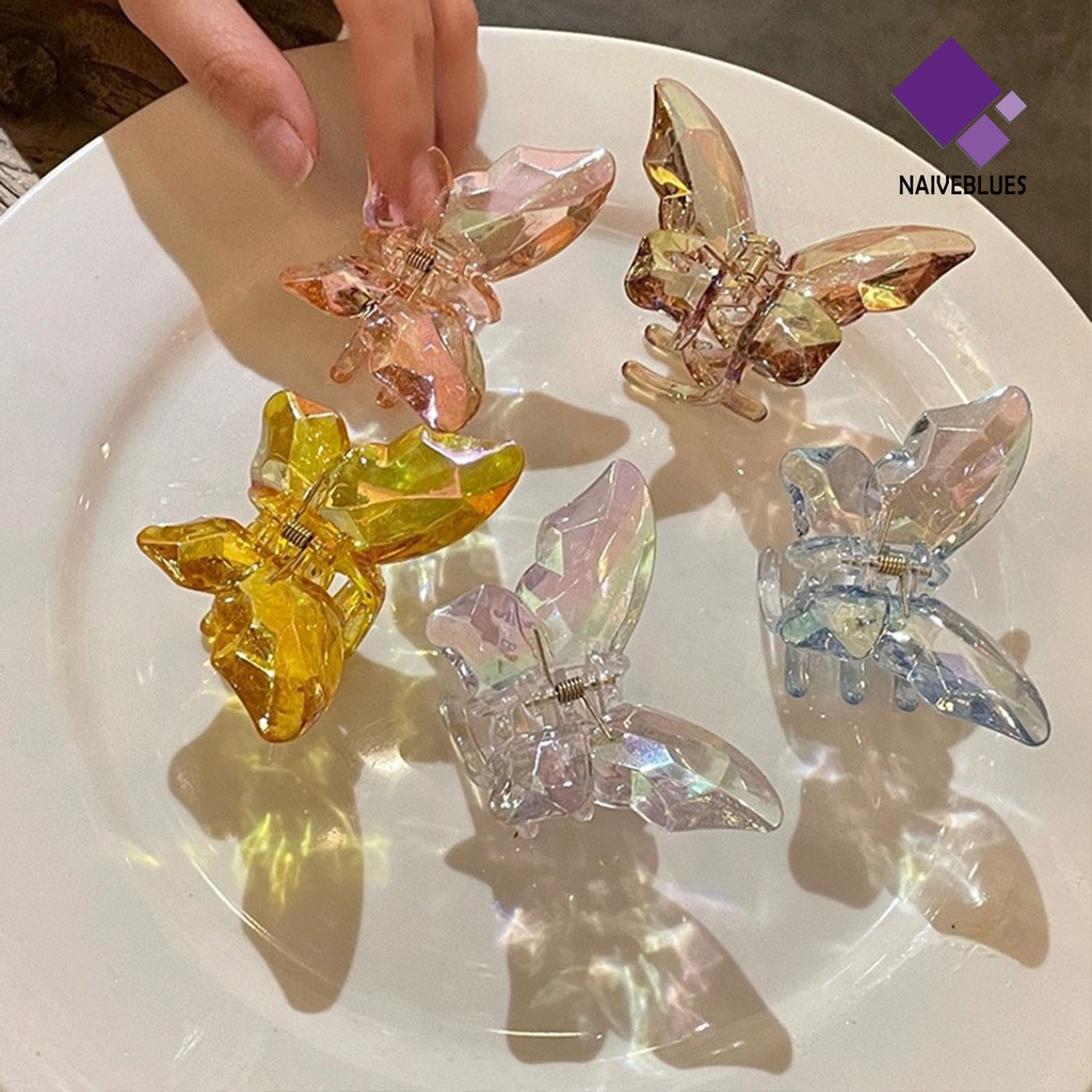 &lt; Naiveblues &gt; Non-Slip Persilangan Gigi Hair Claw Acrylic Bentuk Bening Hair Claw Tool