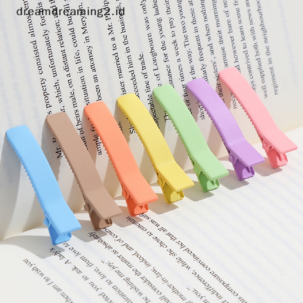 (dream) 10pcs Aksesoris Rambut Wanita 4.7cm DIY Jepit Rambut Warna Permen Hair Clip Double Pronged Bobby Pin Kid Headwear Gadis Hiasan Kepala//