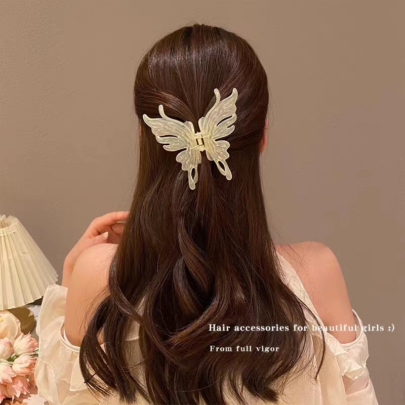 Jepit Rambut Wanita Kupu-Kupu Lucu Temperamen Aksesoris Rambut Besar Korea