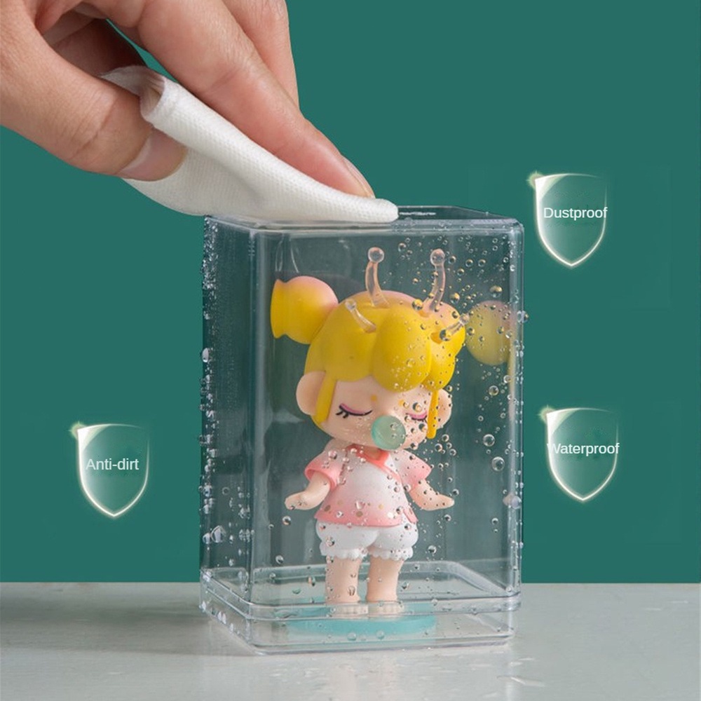 ღ Acrylic Display Storage Case Kotak Boneka Rak Display Mainan Diy Display Holder untuk Anak-anak Hadiah Hadiah Menampilkan Figure Model Antidebu Parfum Organizer