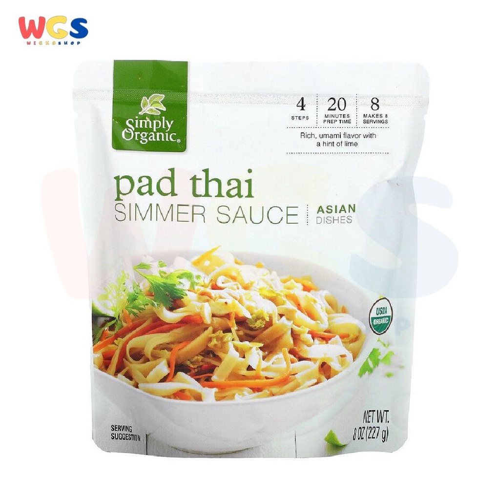 Simply Organic Pad Thai Simmer Sauce Asiah Dishes 8oz 227g