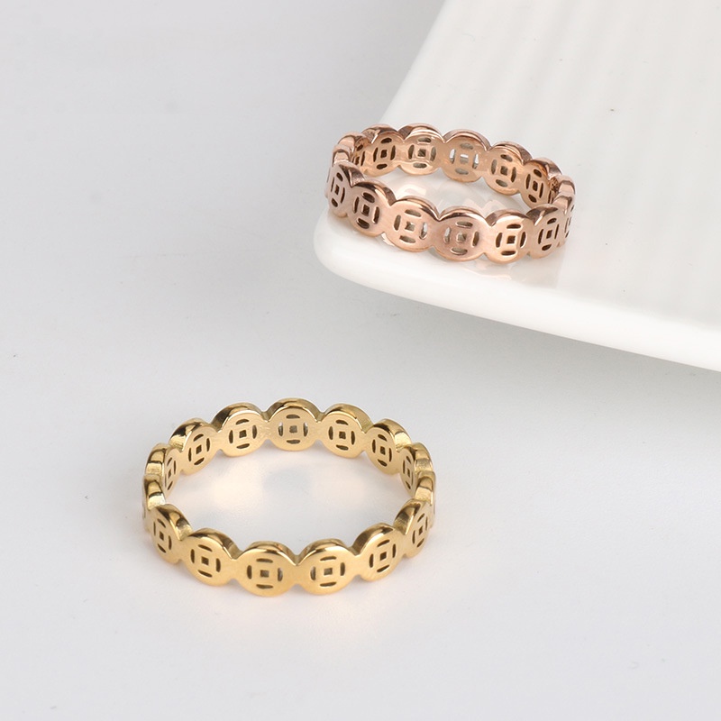 GROSIR Cincin susun koin titanium stainless steel 316L import berkualitas bisa bayar ditempat COD