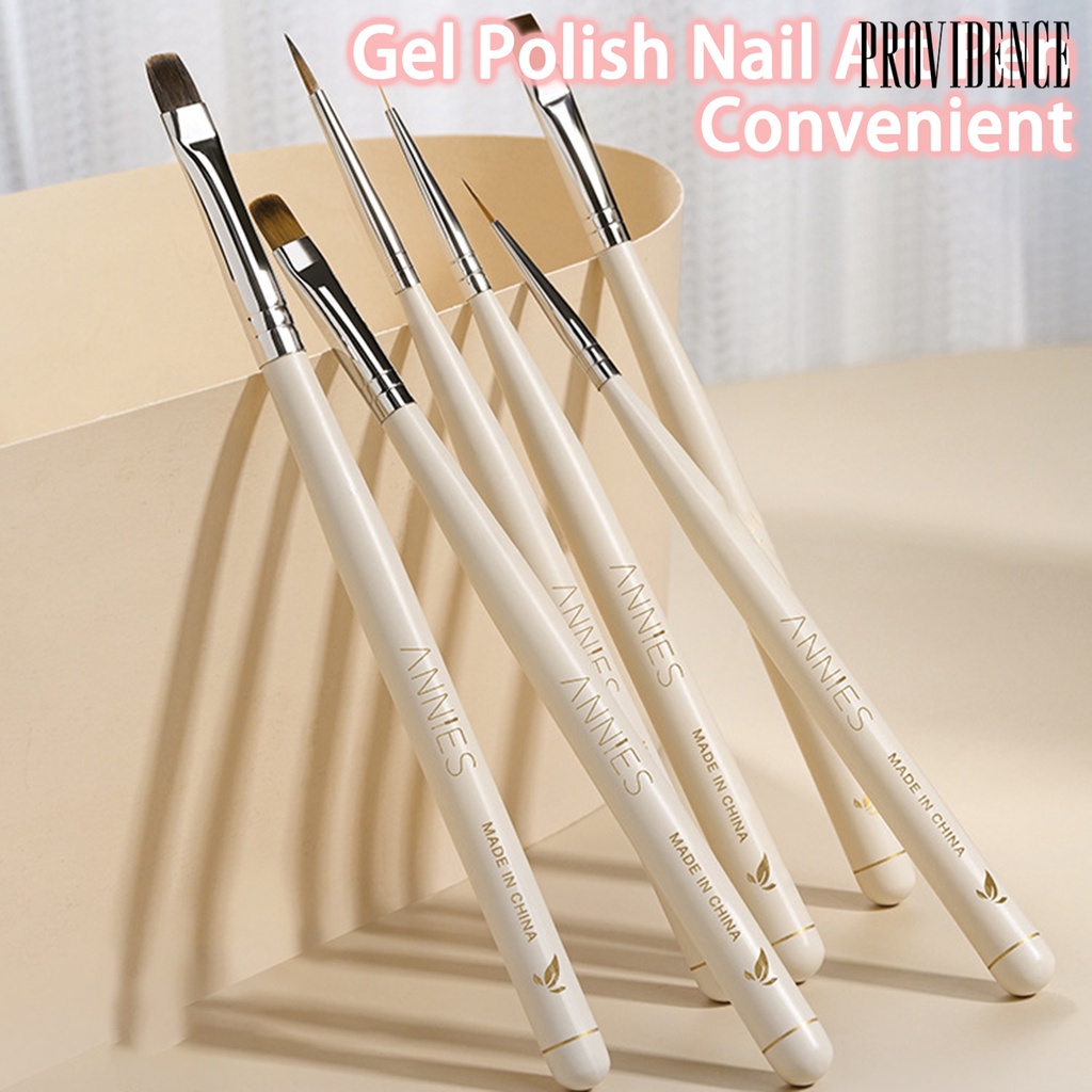 Providence Sikat Kuku Fleksibel Bulu Lembut Daya Serap Air Yang Baik Non-slip Gagang Kayu Desain Nail Art Multifungsi UV Gel Lukisan Menggambar Brush Alat Salon