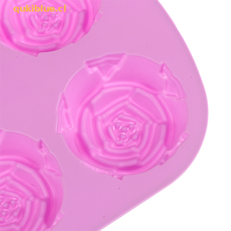 Qukiblue 1Pc 6-Rose Flower Silicone Cake Ice Cream Cetakan Coklat Sabun Cetakan Silikon cl