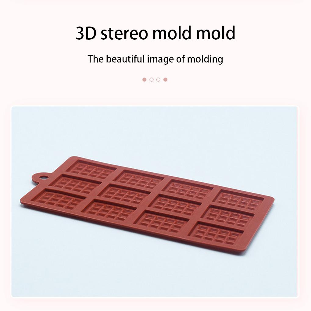 12kisi Cetakan Silikon Coklat Waffle Tools Permen Patisserie Fondant Permen Kue Baking Mold Untuk Aksesoris Krim