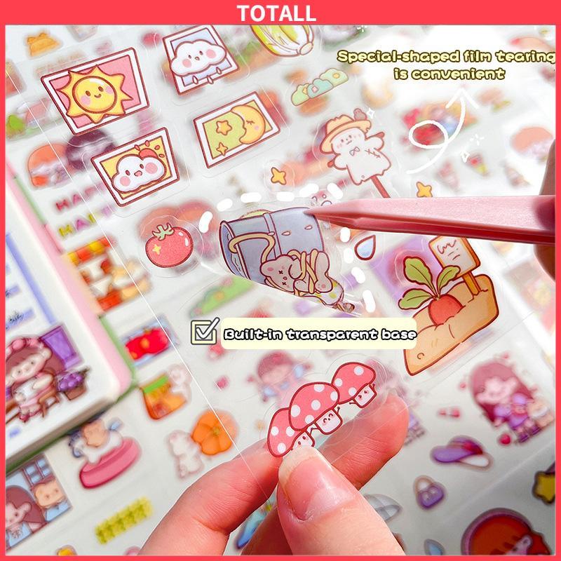 COD Stiker buku pegangan kartun PET tahan air Dekorasi mug ponsel DIY stiker karakter-Totall